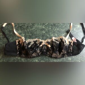 Victoria Secret beautiful embroidered black and cream bra
